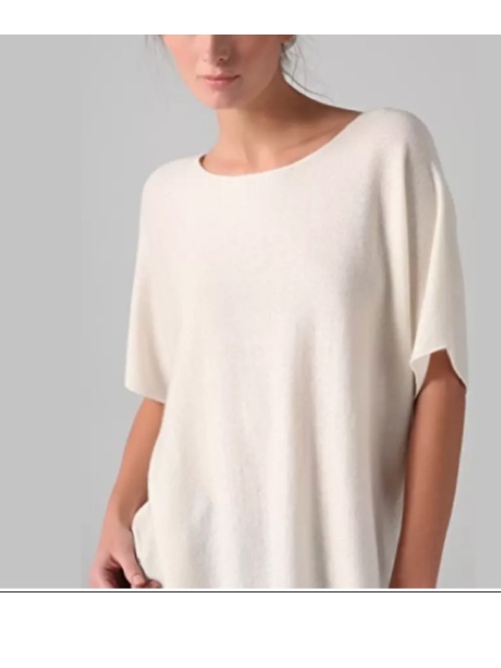 Vince Boxy Pullover Cashmere Sweater Natural Ivory L
